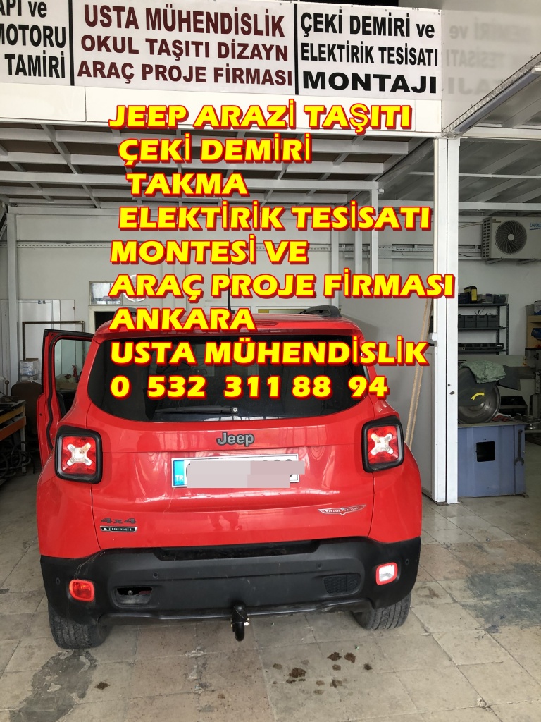 JEEP ARAZİ TAŞITI ARAÇLARA ÇEKİ DEMİRİ TAKMA MONTAJI VE ARAÇ PROJE ANKARA USTA MÜHENDİSLİK 05323118894